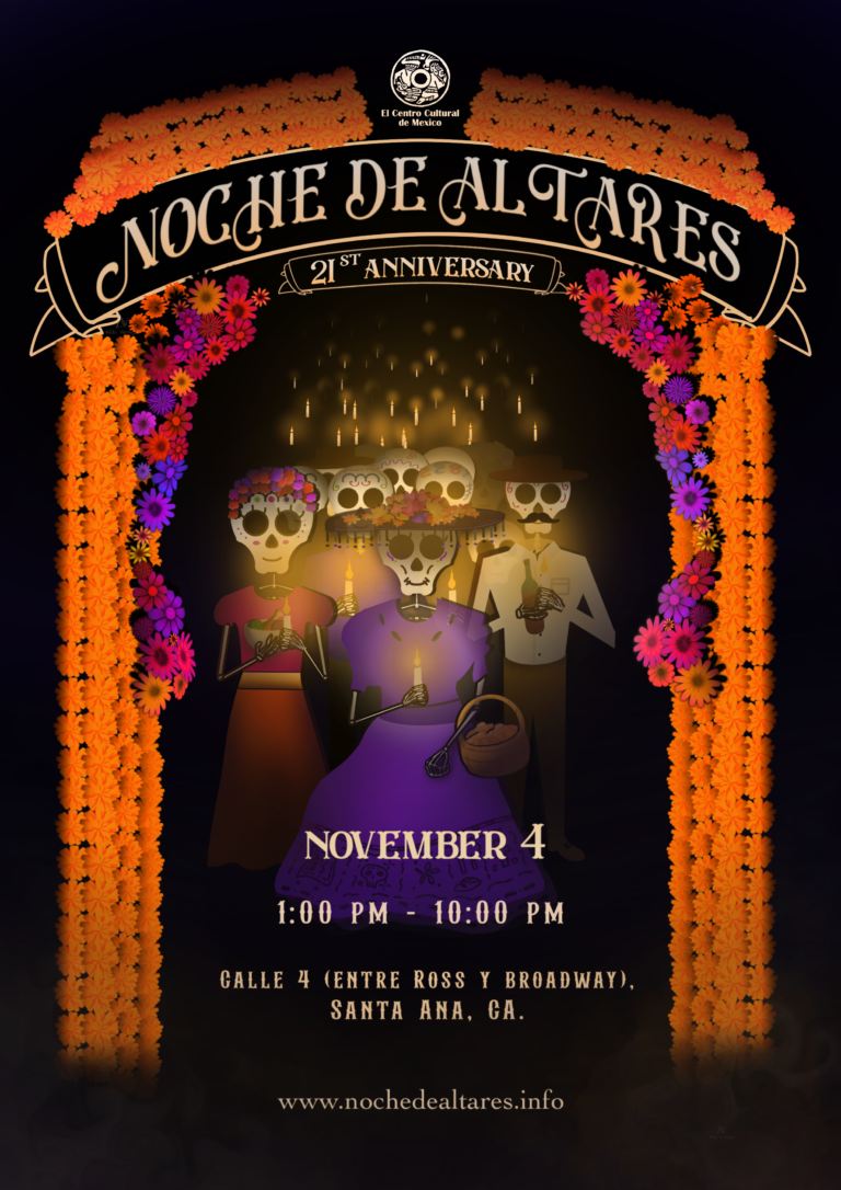 Cartel Noche del Altares 2023 Santa Ana, CA. EE.UU